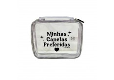 Maletinha Cristal Minhas Canetas Preferidas transparente