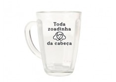 Caneca De Vidro Toda Zoadinha da Cabeça