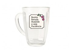 Caneca De Vidro Bonita Retada