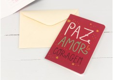 Cartão Paz, Amor, Coragem c/ 5 und