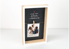 Porta Retrato Polaroid Onde Tem Amor Tem Família